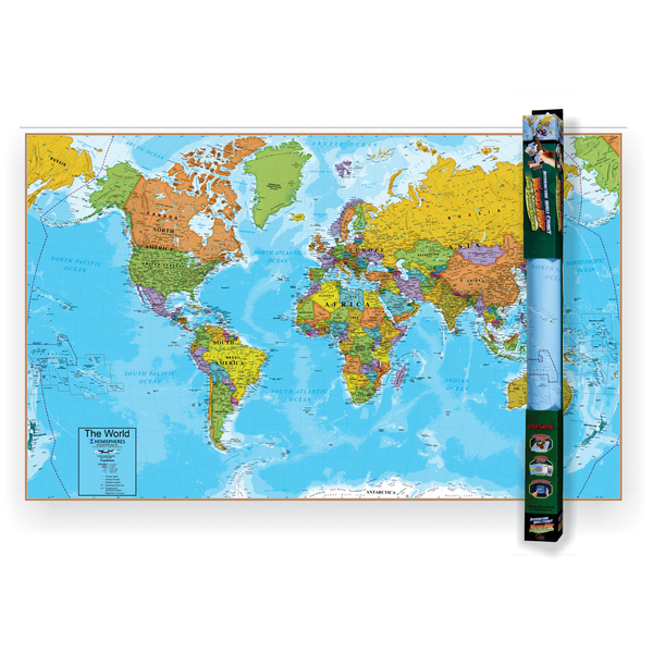 Hemispheres World Wall Chart with Interactive App WC05